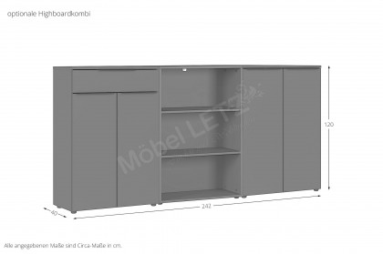 GW-Mailand von Germania - Regal mit 4 verstellbaren Einlegeböden