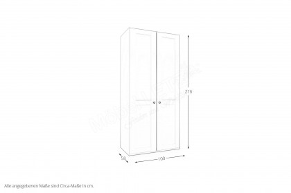 Marlow von Wiemann - Landhausschrank weiß ca. 216 cm hoch