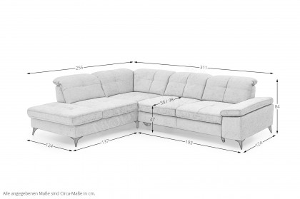 MP-IN24022 von Megapol - Ecksofa Variante links silver