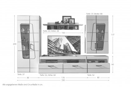 Spirit Plus von Innostyle - fünfteilige Wohnwand inklusive Beleuchtung