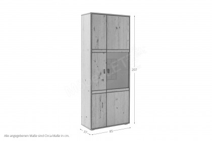 Freeport von MCA - Vitrine Ast-/ Balkeneiche, massiv