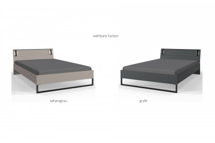 Tilburg von Wimex - 3-teiliges Schlafzimmer-Set grafit/ Glas schwarz