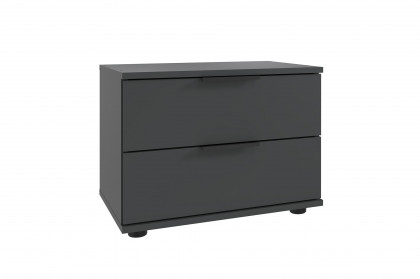 Tilburg von Wimex - 3-teiliges Schlafzimmer-Set grafit/ Glas schwarz