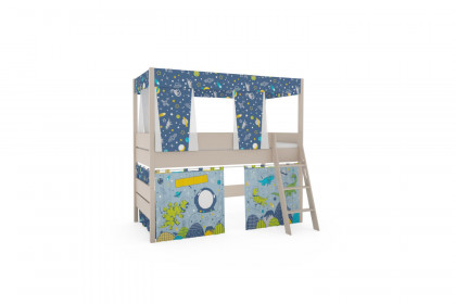 Tiago von Paidi - Spielbett DINOS IM WELTALL: Leiter, Vorhang-Set, Baldachin