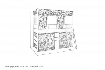 Tiago von Paidi - Spielbett DINOS IM WELTALL: Leiter, Vorhang-Set, Baldachin