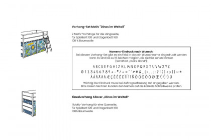 Tiago von Paidi - Spielbett DINOS IM WELTALL: Leiter, Vorhang-Set, Baldachin