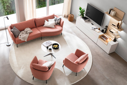 Pearl-LE25 von SCHÖNER WOHNEN - Ecksofa rechts flamingo