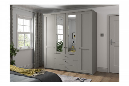 Marlow von Wiemann - Kombi-Kleiderschrank kieselgrau - Spiegel