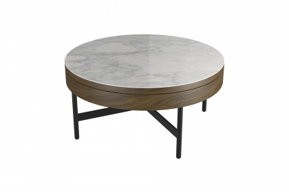 Kingston von Akante - Couchtisch Nussbaum/ Keramik in Marmoroptik