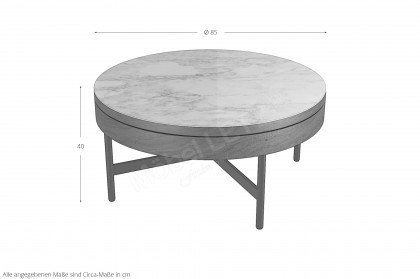 Kingston von Akante - Couchtisch Nussbaum/ Keramik in Marmoroptik