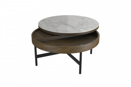 Kingston von Akante - Couchtisch Nussbaum/ Keramik in Marmoroptik