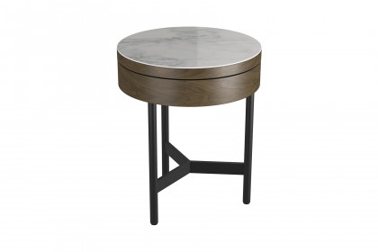 Kingston von Akante - Beistelltisch mit Nussbaumfurnier & Keramiktischplatte