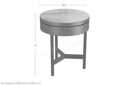 Kingston von Akante - Beistelltisch mit Nussbaumfurnier & Keramiktischplatte