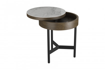 Kingston von Akante - Beistelltisch mit Nussbaumfurnier & Keramiktischplatte