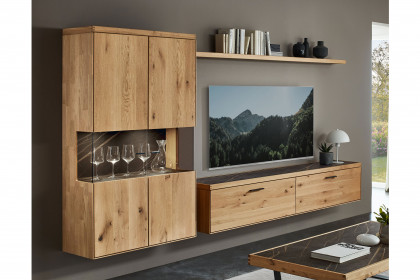 WM 2520 von Wöstmann - Wohnwand hängend, Wildeiche soft gebürstet