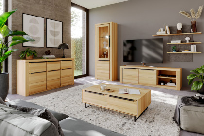 Brest von Elfo Möbel - Wohnwand Buche/ schwarz