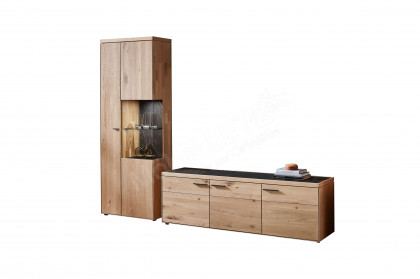 WM 2520 von Wöstmann - Wohnwand zweiteilig, aus massiver Wildeiche und Keramik