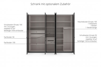 Marlow von Wiemann - Schrank graphit - Kristallspiegel