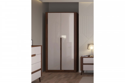 Amarillo-sleeping von Meble Wojcik - Kleiderschrank Walnuss/ mondschein 2-türig