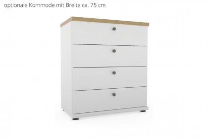 Marlow von Wiemann - Landhaus-Bett 120x200 cm weiß - Bianco-Eiche