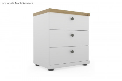 Marlow von Wiemann - Landhaus-Bett 120x200 cm weiß - Bianco-Eiche