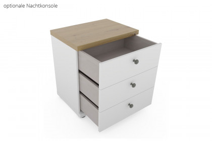 Marlow von Wiemann - Landhaus-Bett 120x200 cm weiß - Bianco-Eiche