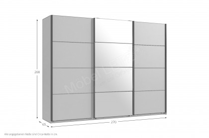 Tilburg von Wimex - 3-türiger Schrank, ca. 270 cm breit mit 1 Glasfront