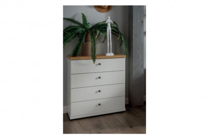 Marlow von Wiemann - Schubkastenkommode weiß - Eiche-bianco