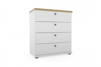 Marlow von Wiemann - Schubkastenkommode weiß - Eiche-bianco