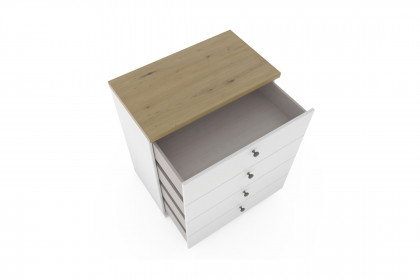 Marlow von Wiemann - Schubkastenkommode weiß - Eiche-bianco