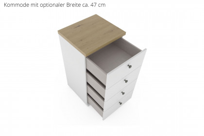 Marlow von Wiemann - Schubkastenkommode weiß - Eiche-bianco