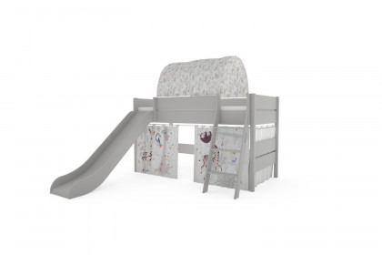 Tiago von Paidi - graues Spielbett mit Rutsche AFRIKA: Leiter, Vorhänge & Zelt