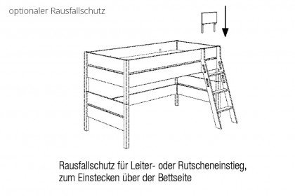 Tiago von Paidi - graues Spielbett mit Rutsche AFRIKA: Leiter, Vorhänge & Zelt