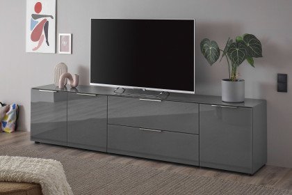 Santorin von Bega Consult - Lowboard in Anthrazit mit Glasfront