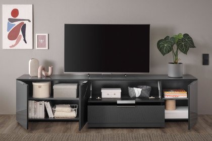 Santorin von Bega Consult - Lowboard in Anthrazit mit Glasfront