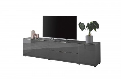 Santorin von Bega Consult - Lowboard in Anthrazit mit Glasfront