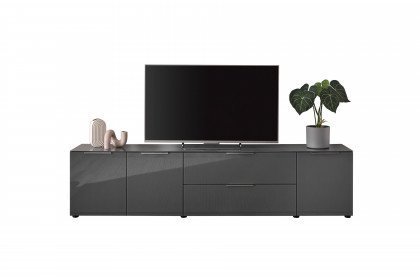 Santorin von Bega Consult - Lowboard in Anthrazit mit Glasfront