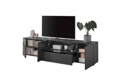 Santorin von Bega Consult - Lowboard in Anthrazit mit Glasfront