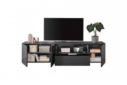 Santorin von Bega Consult - Lowboard in Anthrazit mit Glasfront