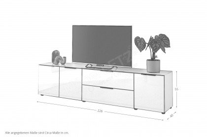 Santorin von Bega Consult - Lowboard in Anthrazit mit Glasfront