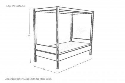 Tiago von Paidi - Bett mit Baldachin, Himmel & Vorhängen DINOS IM WELTALL