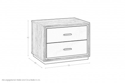 Brolo-Schlafzimmer von Meble Wojcik - Nachttisch Catania Eiche/ weiß/ schwarz