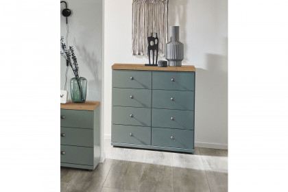 Marlow von Wiemann - Wohnraum-Kommode grün mit 8 Auszügen