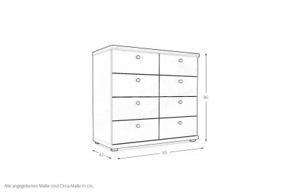 Marlow von Wiemann - Wohnraum-Kommode grün mit 8 Auszügen