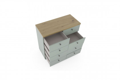 Marlow von Wiemann - Wohnraum-Kommode grün mit 8 Auszügen