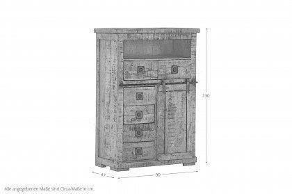 Kamerun von GUTMANN - Highboard 67573 aus Mangoholz