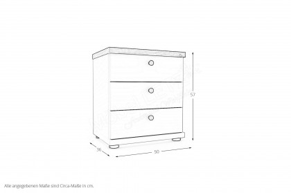 Marlow von Wiemann - Nachtschrank weiß - Bianco-Eiche