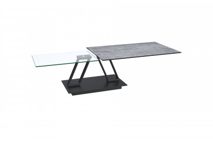 Barcelona-living von Akante - Couchtisch Keramik Silver/ Edelstahl schwarz