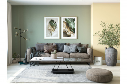 Barcelona-living von Akante - Couchtisch Keramik Silver/ Edelstahl schwarz