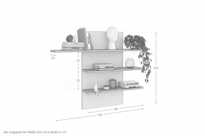 Kai von Elfo Möbel - Hängeregal 5807 Eiche bianco